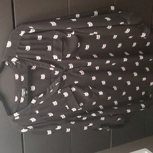 TORRID, size 3 - Harper Black Cats Georgette Blouse